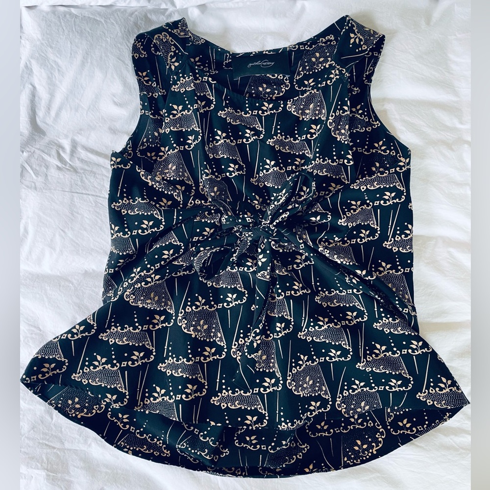 Rachel Comey sleeveless peplum top with tie front detail size M